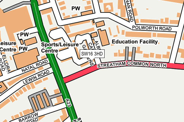 SW16 3HD map - OS OpenMap – Local (Ordnance Survey)