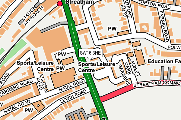 SW16 3HE map - OS OpenMap – Local (Ordnance Survey)