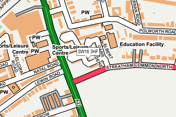 SW16 3HF map - OS OpenMap – Local (Ordnance Survey)