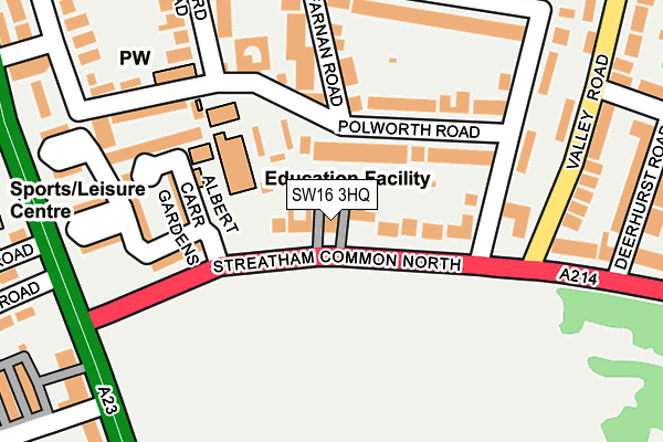 SW16 3HQ map - OS OpenMap – Local (Ordnance Survey)