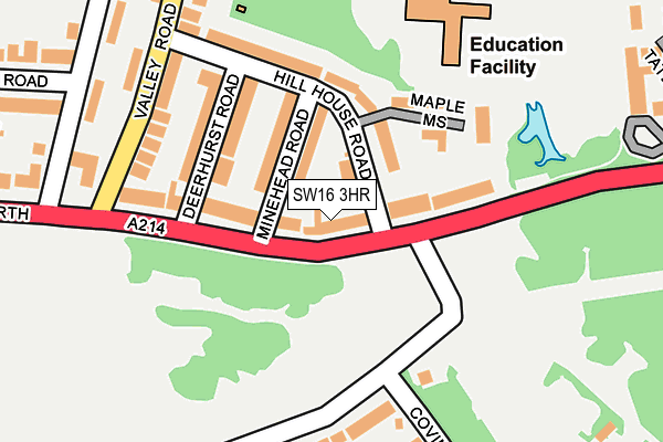 SW16 3HR map - OS OpenMap – Local (Ordnance Survey)