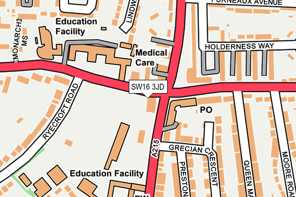 SW16 3JD map - OS OpenMap – Local (Ordnance Survey)