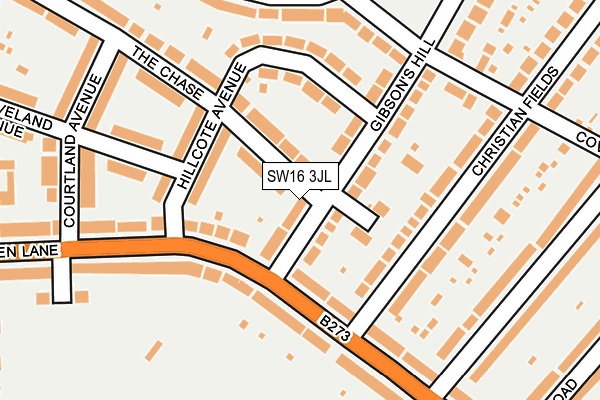 SW16 3JL map - OS OpenMap – Local (Ordnance Survey)