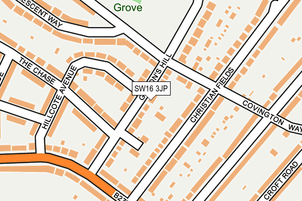 SW16 3JP map - OS OpenMap – Local (Ordnance Survey)