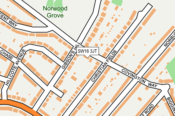 SW16 3JT map - OS OpenMap – Local (Ordnance Survey)