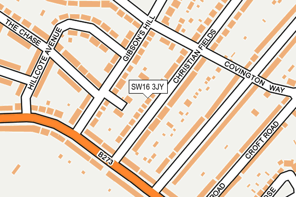 SW16 3JY map - OS OpenMap – Local (Ordnance Survey)