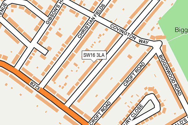 SW16 3LA map - OS OpenMap – Local (Ordnance Survey)