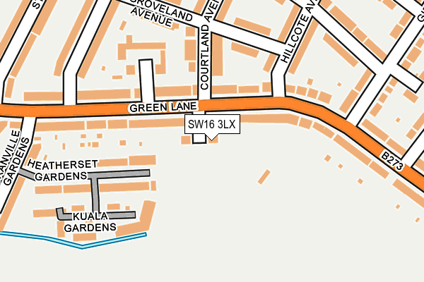 SW16 3LX map - OS OpenMap – Local (Ordnance Survey)