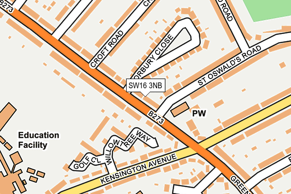SW16 3NB map - OS OpenMap – Local (Ordnance Survey)