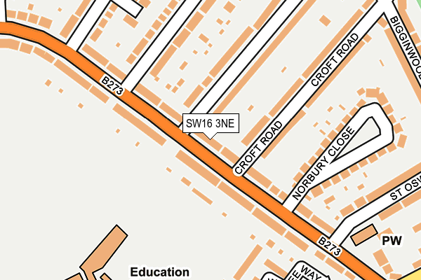 SW16 3NE map - OS OpenMap – Local (Ordnance Survey)