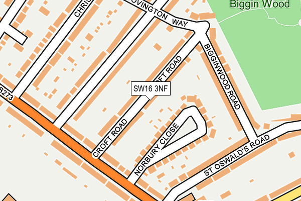 SW16 3NF map - OS OpenMap – Local (Ordnance Survey)