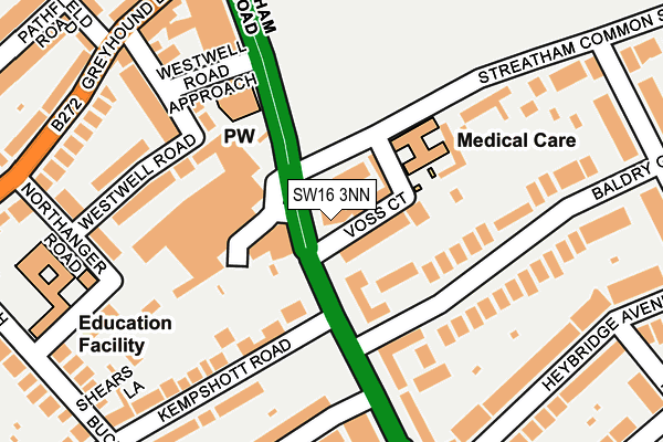 SW16 3NN map - OS OpenMap – Local (Ordnance Survey)