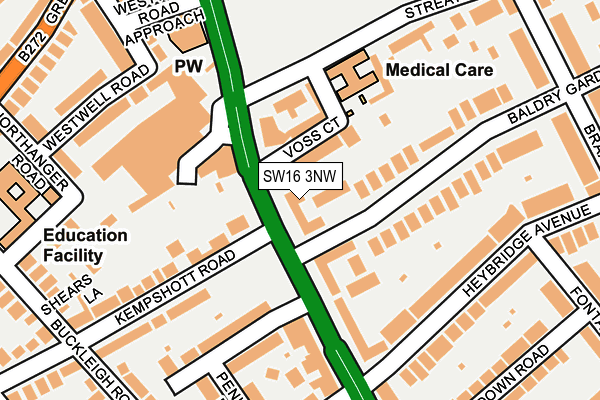 SW16 3NW map - OS OpenMap – Local (Ordnance Survey)