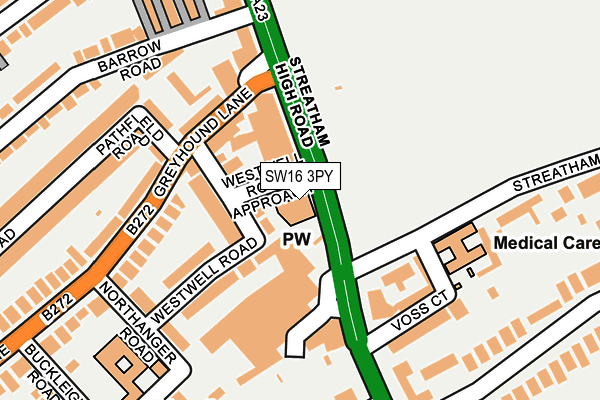 SW16 3PY map - OS OpenMap – Local (Ordnance Survey)