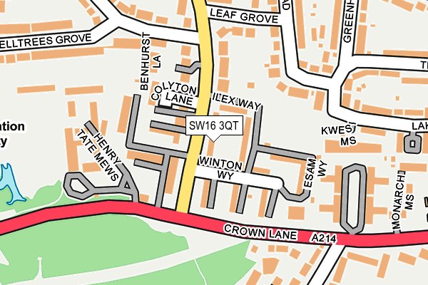 SW16 3QT map - OS OpenMap – Local (Ordnance Survey)