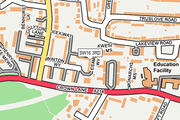 SW16 3RD map - OS OpenMap – Local (Ordnance Survey)