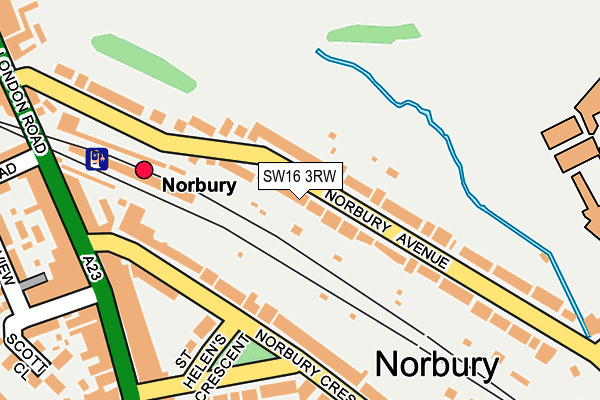 SW16 3RW map - OS OpenMap – Local (Ordnance Survey)