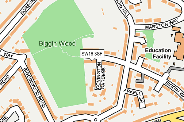 SW16 3SF map - OS OpenMap – Local (Ordnance Survey)