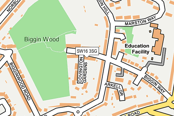 SW16 3SG map - OS OpenMap – Local (Ordnance Survey)