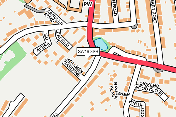 SW16 3SH map - OS OpenMap – Local (Ordnance Survey)