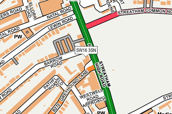 SW16 3SN map - OS OpenMap – Local (Ordnance Survey)