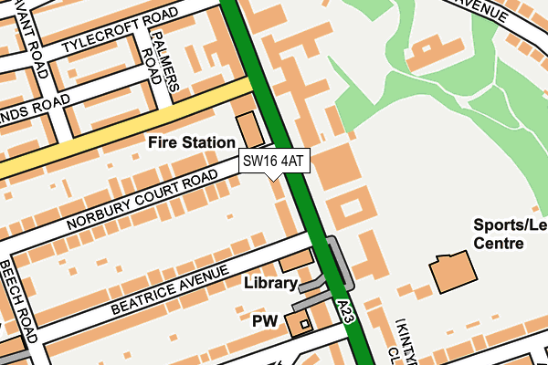 SW16 4AT map - OS OpenMap – Local (Ordnance Survey)