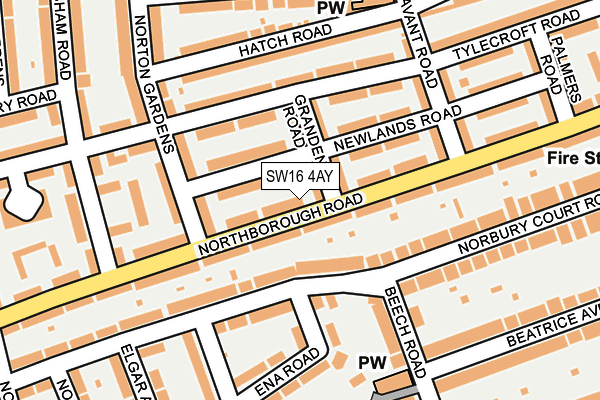 SW16 4AY map - OS OpenMap – Local (Ordnance Survey)