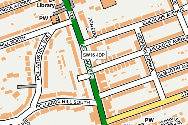 SW16 4DP map - OS OpenMap – Local (Ordnance Survey)