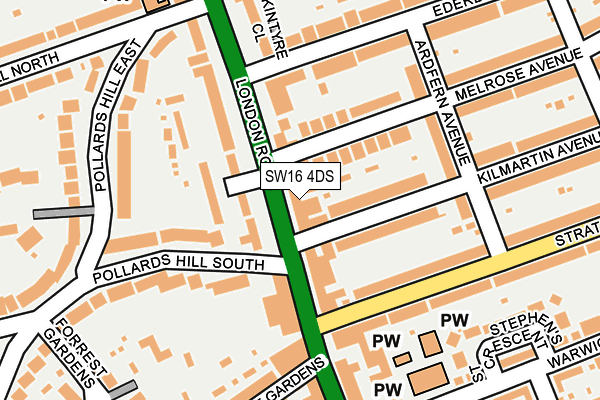 SW16 4DS map - OS OpenMap – Local (Ordnance Survey)