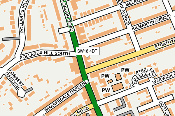 SW16 4DT map - OS OpenMap – Local (Ordnance Survey)