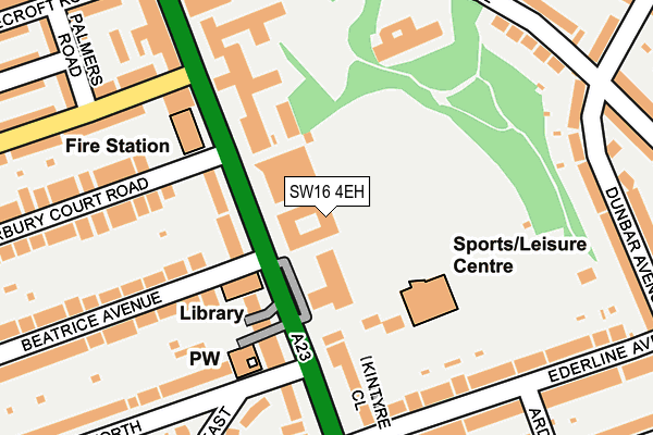 SW16 4EH map - OS OpenMap – Local (Ordnance Survey)