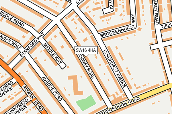 SW16 4HA map - OS OpenMap – Local (Ordnance Survey)