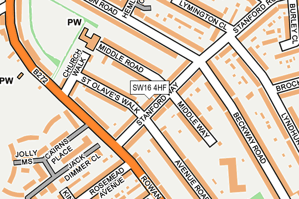 SW16 4HF map - OS OpenMap – Local (Ordnance Survey)