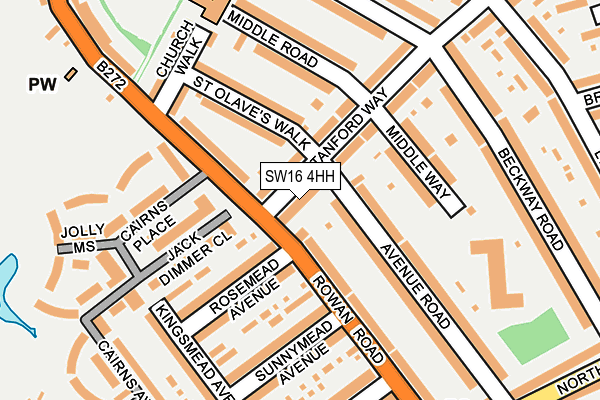 SW16 4HH map - OS OpenMap – Local (Ordnance Survey)