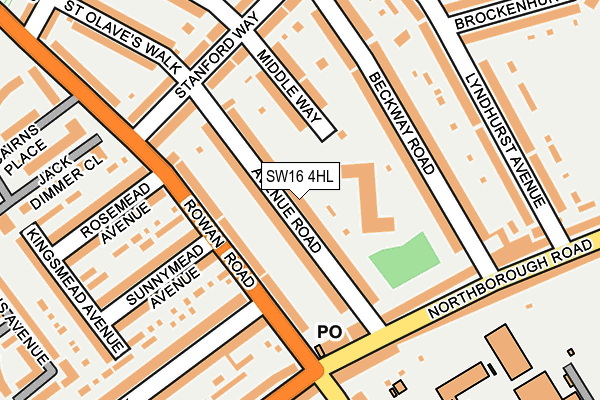 SW16 4HL map - OS OpenMap – Local (Ordnance Survey)