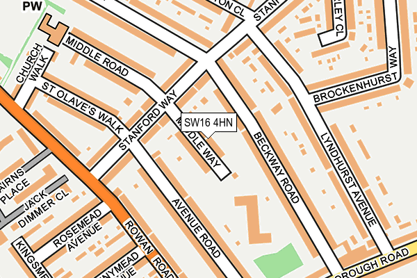 SW16 4HN map - OS OpenMap – Local (Ordnance Survey)