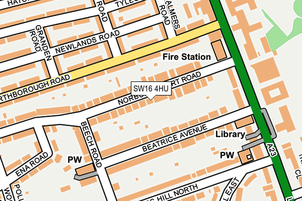 SW16 4HU map - OS OpenMap – Local (Ordnance Survey)