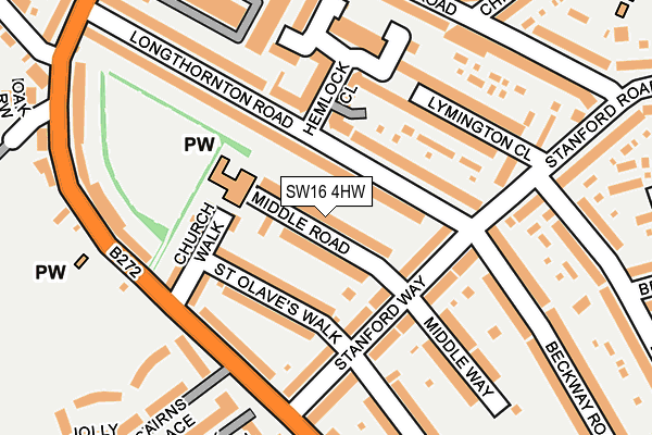 SW16 4HW map - OS OpenMap – Local (Ordnance Survey)