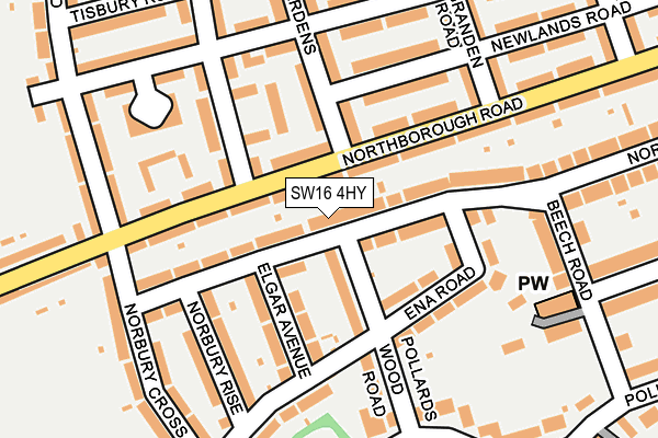 SW16 4HY map - OS OpenMap – Local (Ordnance Survey)