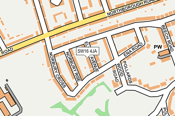 SW16 4JA map - OS OpenMap – Local (Ordnance Survey)
