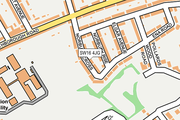 SW16 4JG map - OS OpenMap – Local (Ordnance Survey)