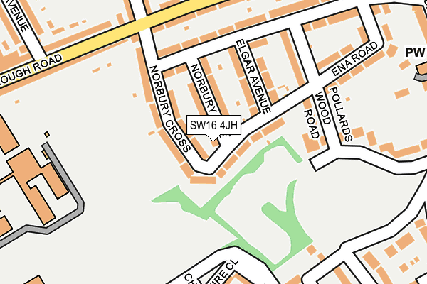 SW16 4JH map - OS OpenMap – Local (Ordnance Survey)