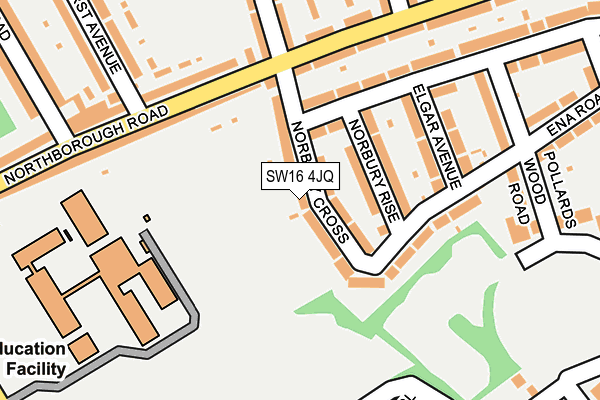SW16 4JQ map - OS OpenMap – Local (Ordnance Survey)