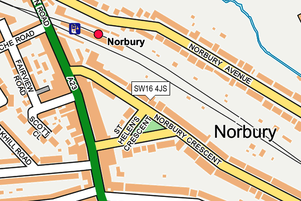 SW16 4JS map - OS OpenMap – Local (Ordnance Survey)