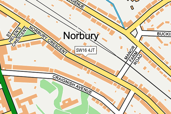 SW16 4JT map - OS OpenMap – Local (Ordnance Survey)