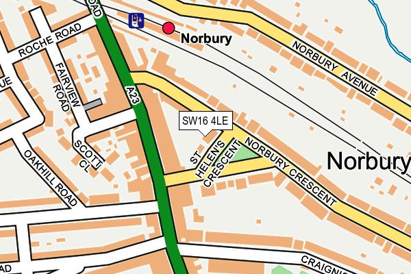 SW16 4LE map - OS OpenMap – Local (Ordnance Survey)