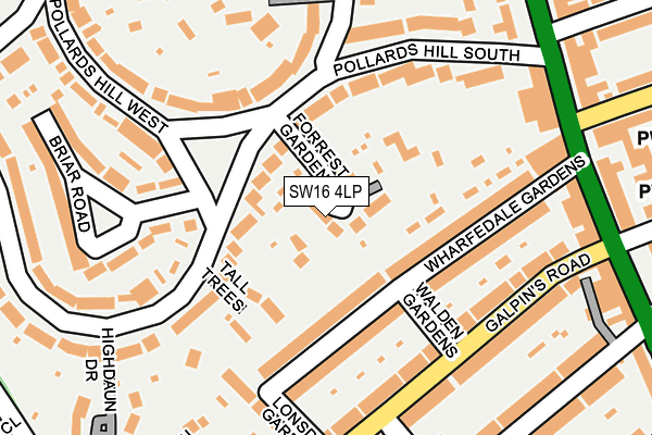 SW16 4LP map - OS OpenMap – Local (Ordnance Survey)