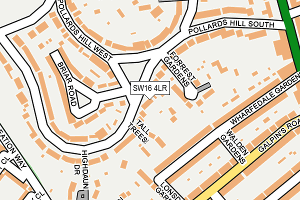 SW16 4LR map - OS OpenMap – Local (Ordnance Survey)