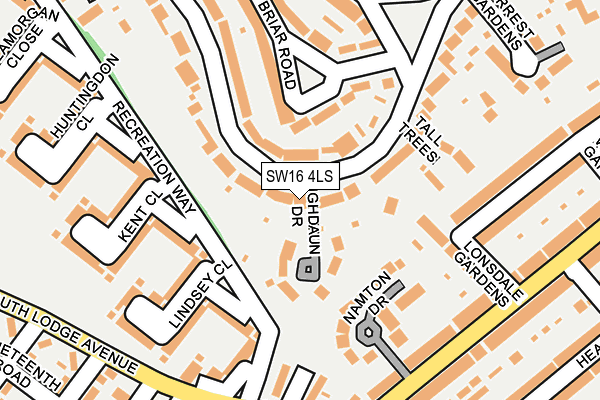 SW16 4LS map - OS OpenMap – Local (Ordnance Survey)