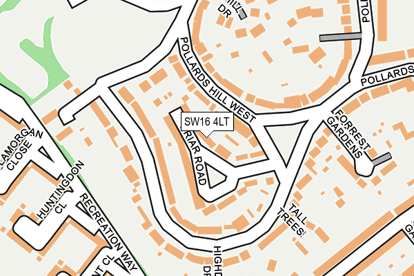 SW16 4LT map - OS OpenMap – Local (Ordnance Survey)